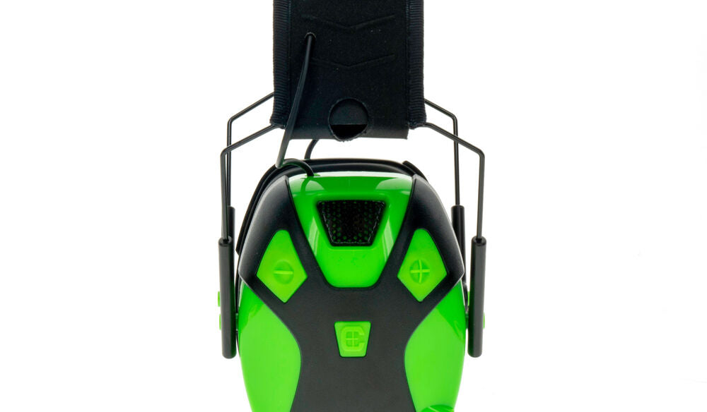 Caldwell Emax Pro Youth Electronic EarMuffs Neon Green - - Mansfield Hunting & Fishing - Products to prepare for Corona Virus
