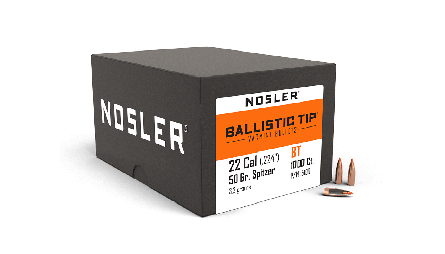Nosler 22 Cal 50gr Ballistic Tip Projectiles - 1000pk - - Mansfield Hunting & Fishing - Products to prepare for Corona Virus