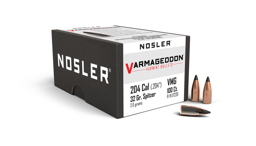 Nosler Varmageddon 20 Cal 32gr Tipped FB 100pk -  - Mansfield Hunting & Fishing - Products to prepare for Corona Virus