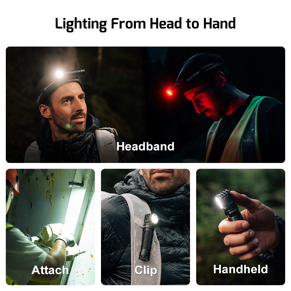 Olight Perun 3 Versatile LED Rechargeable Head Torch - Black - - Mansfield Hunting & Fishing - Products to prepare for Corona Virus