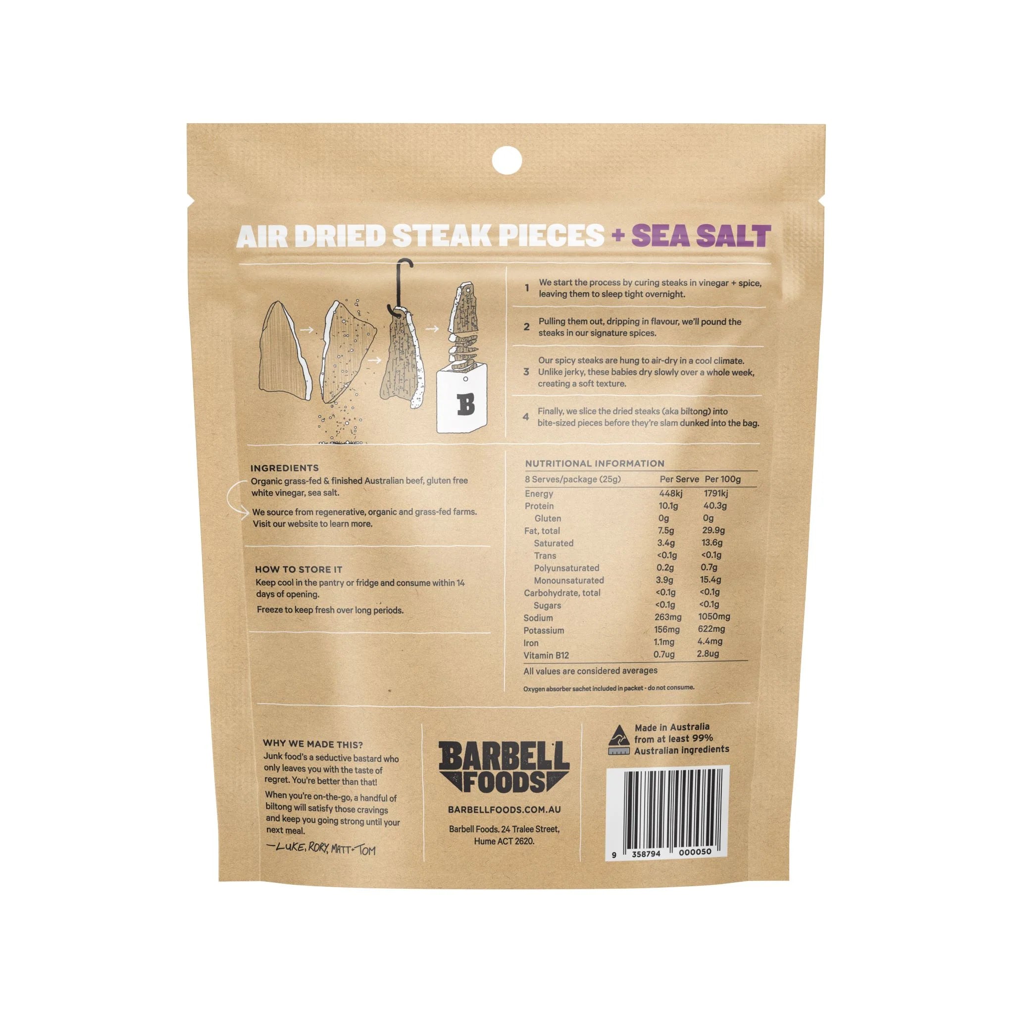 Barbell Biltong - Various Flavours - 200g - - Mansfield Hunting & Fishing - Products to prepare for Corona Virus