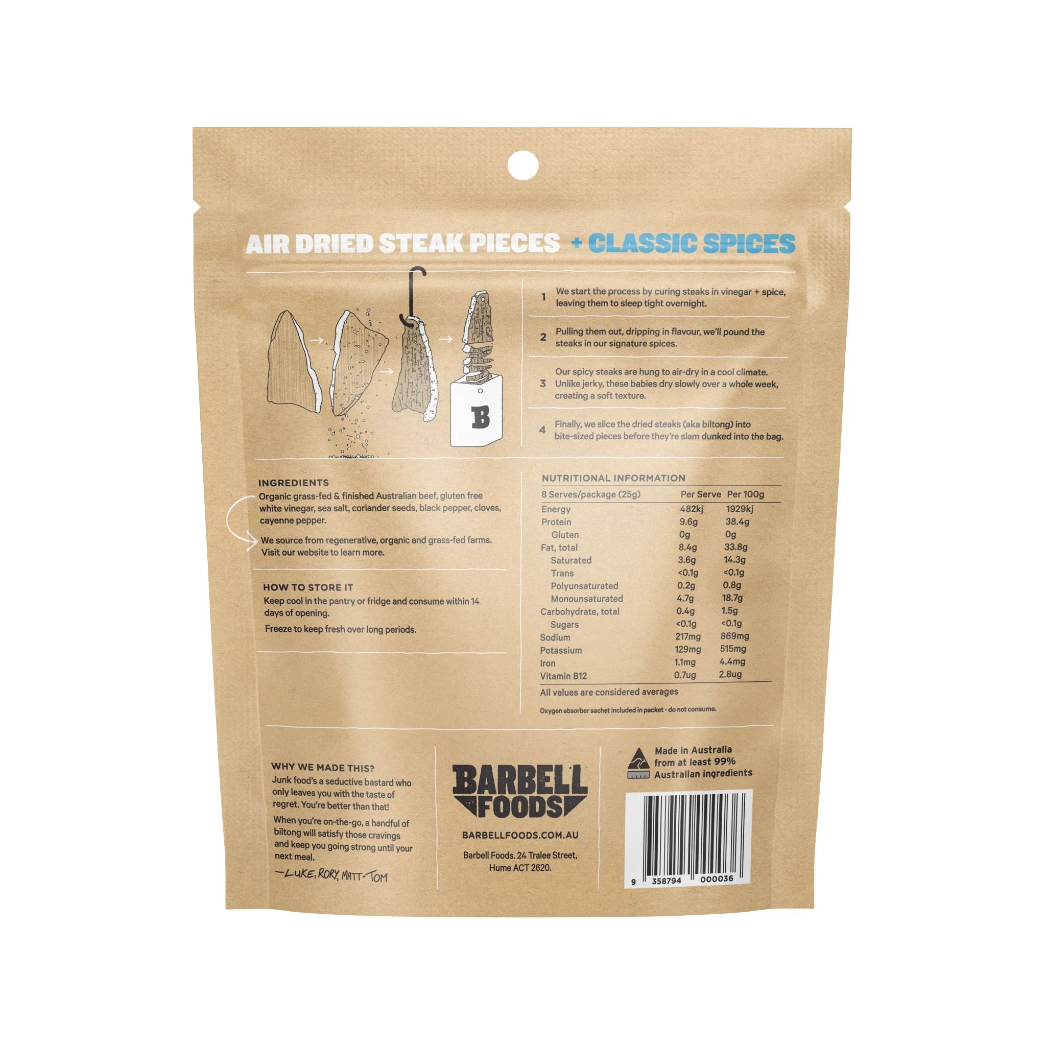 Barbell Biltong - Various Flavours - 200g - - Mansfield Hunting & Fishing - Products to prepare for Corona Virus