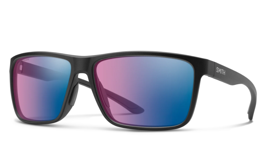 Smith Optics - Riptide Matte Black Frame Polarchromic Rose Blue Mirror