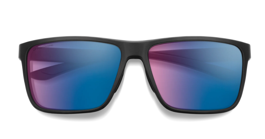 Smith Optics - Riptide Matte Black Frame Polarchromic Rose Blue Mirror