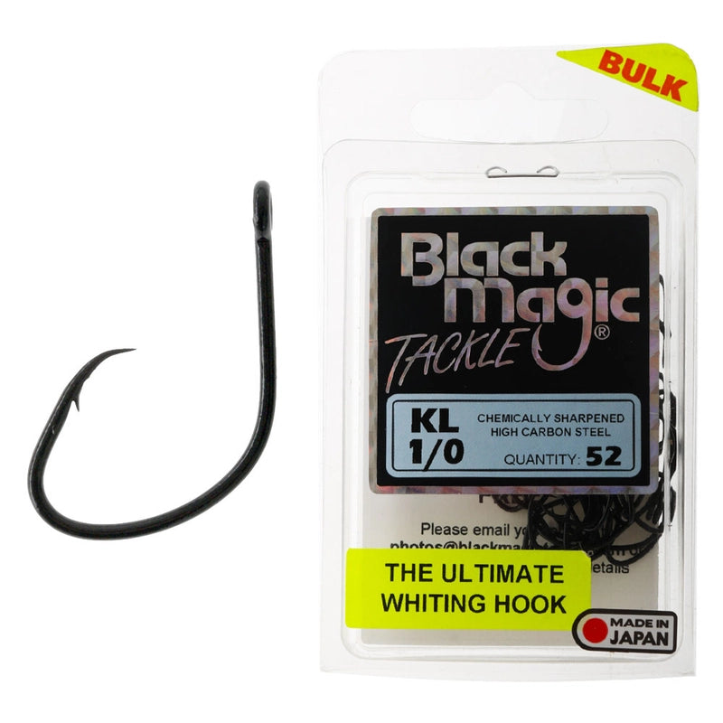 Black Magic KL 1/0 Hook Lge Bulk 52 pack - - Mansfield Hunting & Fishing - Products to prepare for Corona Virus