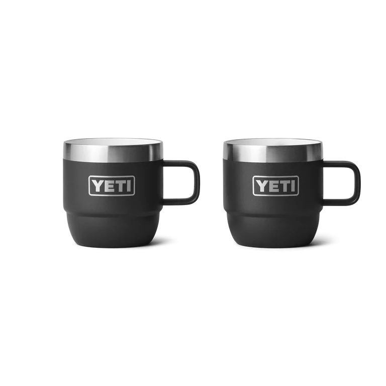 Yeti Rambler 6oz Stackable Expresso Mug - 2 Pk (177ml) - 6OZ / BLACK - Mansfield Hunting & Fishing - Products to prepare for Corona Virus