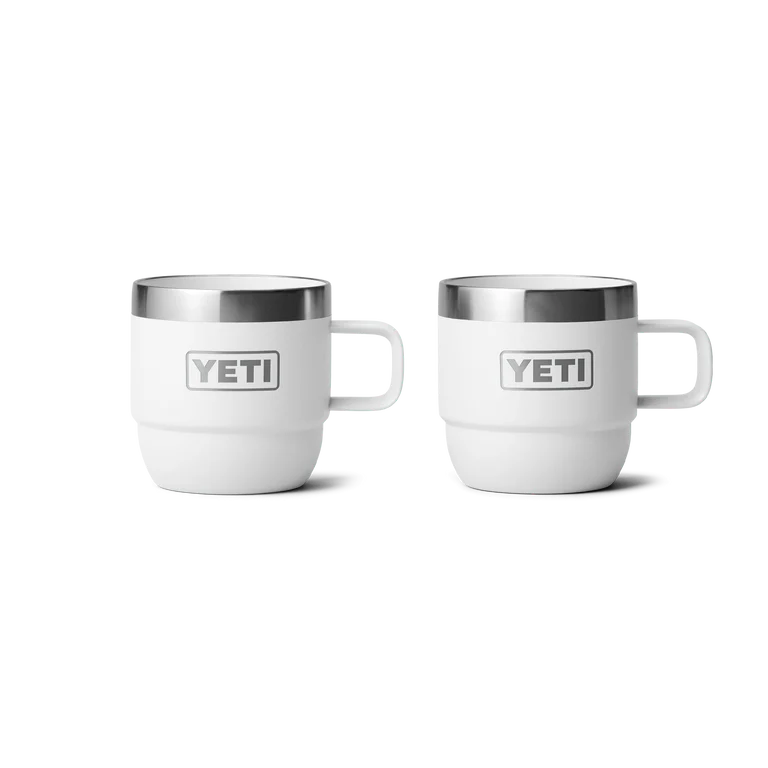 Yeti Rambler 6oz Stackable Expresso Mug - 2 Pk (177ml) - 6OZ / WHITE - Mansfield Hunting & Fishing - Products to prepare for Corona Virus