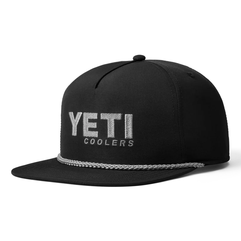 Yeti Coolers Flat Brim Rope Hat - BLACK - Mansfield Hunting & Fishing - Products to prepare for Corona Virus