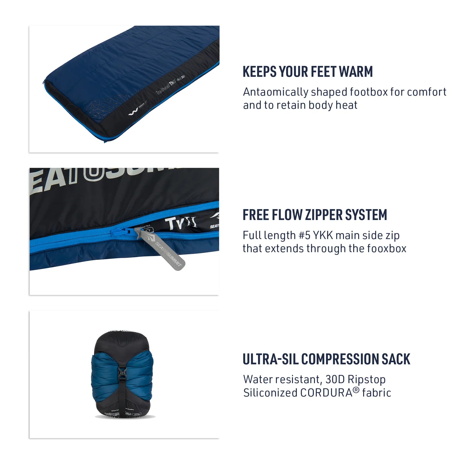 Sea To Summit Trailhead THII Sleeping Bag -1C/30F - - Mansfield Hunting & Fishing - Products to prepare for Corona Virus