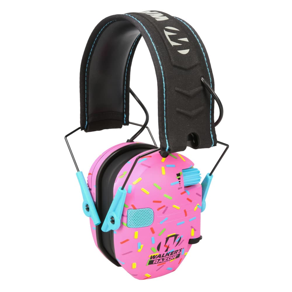 Walkers Razor Slim Electric Muffs (Pink Sprinkles) - - Mansfield Hunting & Fishing - Products to prepare for Corona Virus