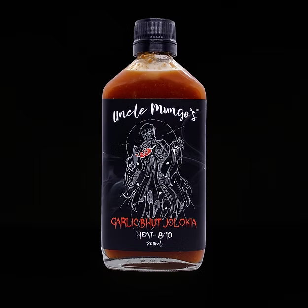 Uncle Mungo's Garlic Bhut Jolokia Sauce - 200ml - - Mansfield Hunting & Fishing - Products to prepare for Corona Virus