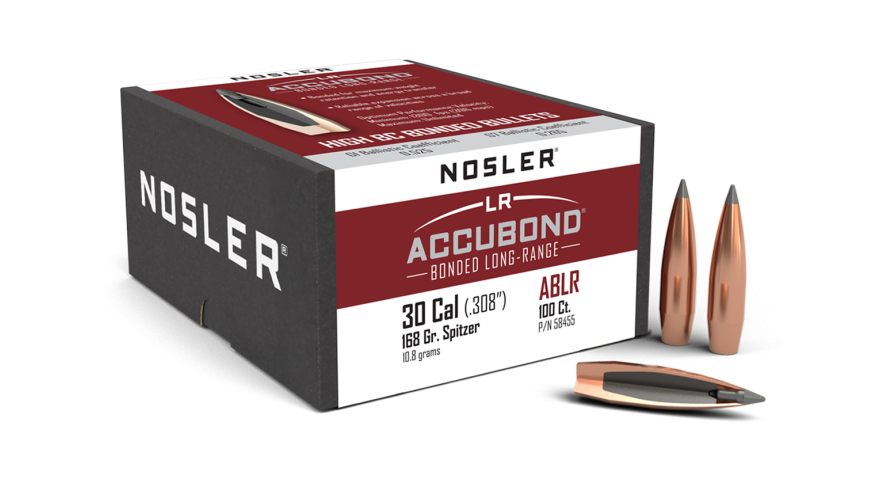 Nosler Accubond LR 30 Cal168gr 100pk - - Mansfield Hunting & Fishing - Products to prepare for Corona Virus