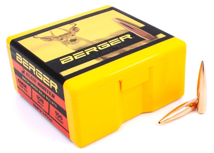 Berger 6mm 108gr Elite Hunter Projectiles - 100pk - - Mansfield Hunting & Fishing - Products to prepare for Corona Virus