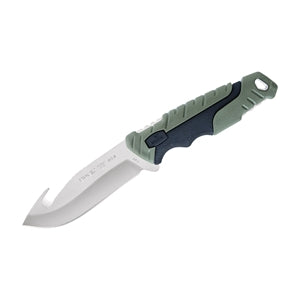 Buck Pursuit Knife Lg Fixed Gut Hook Green Handle