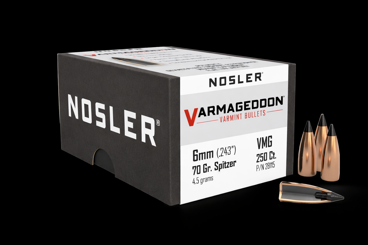 Nosler Varmagedon 6mm 70gr Projectiles - 250pk - - Mansfield Hunting & Fishing - Products to prepare for Corona Virus