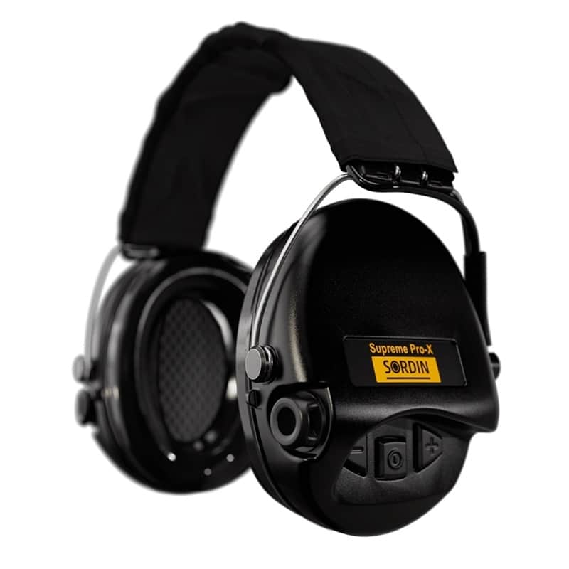 Sordin Supreme Pro-X Leather headband Black Electric Earmuff