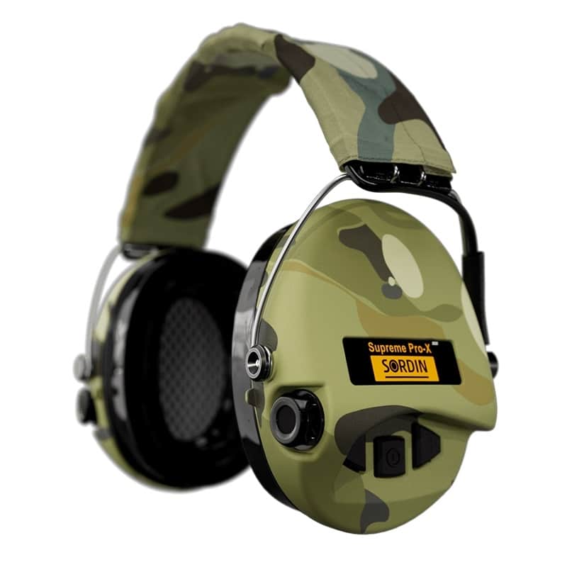 Sordin Supreme Pro-X LED CAMO Textile headband Camo Electric Earmuff