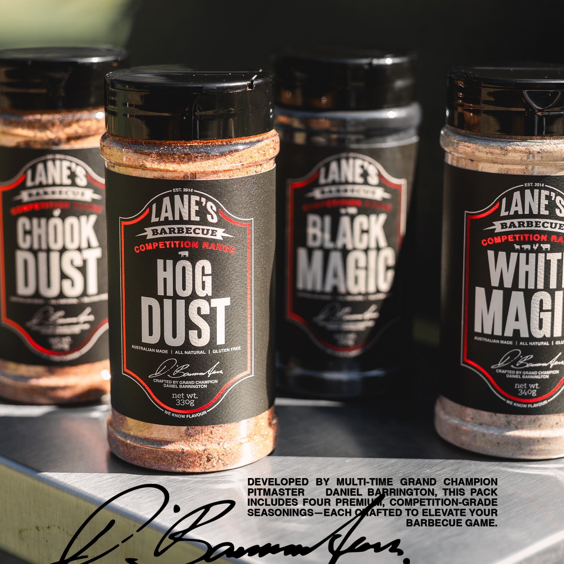 Lanes BBQ Comp Range Seasonings- Hog Dust 330g - - Mansfield Hunting & Fishing - Products to prepare for Corona Virus