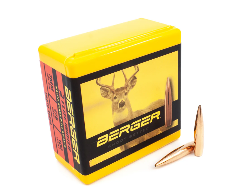 Berger 7mm 175grElite Hunter Projectiles - 100pk - - Mansfield Hunting & Fishing - Products to prepare for Corona Virus