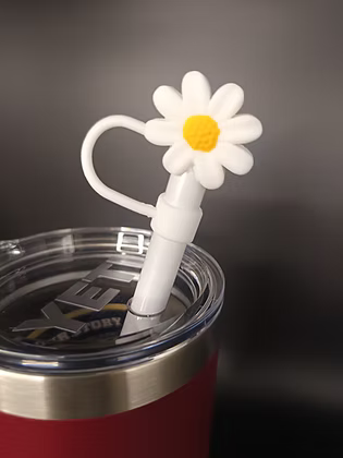Essential Armour Silicon Straw Covers - Daisy