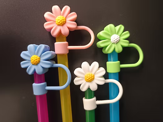 Essential Armour Silicon Straw Covers - Daisy