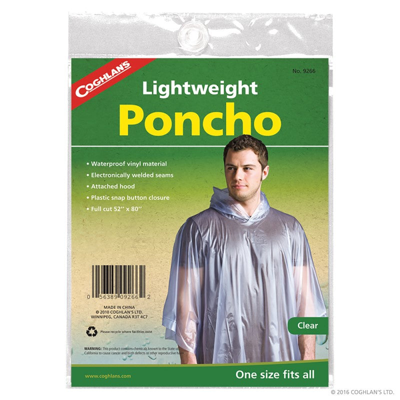 Coghlan's Lightweight Clear Poncho -  - Mansfield Hunting & Fishing - Products to prepare for Corona Virus