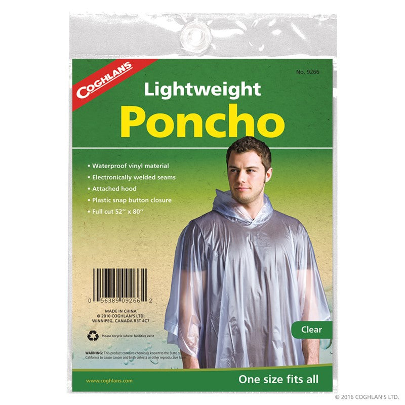 Coghlan's Lightweight Clear Poncho - - Mansfield Hunting & Fishing - Products to prepare for Corona Virus