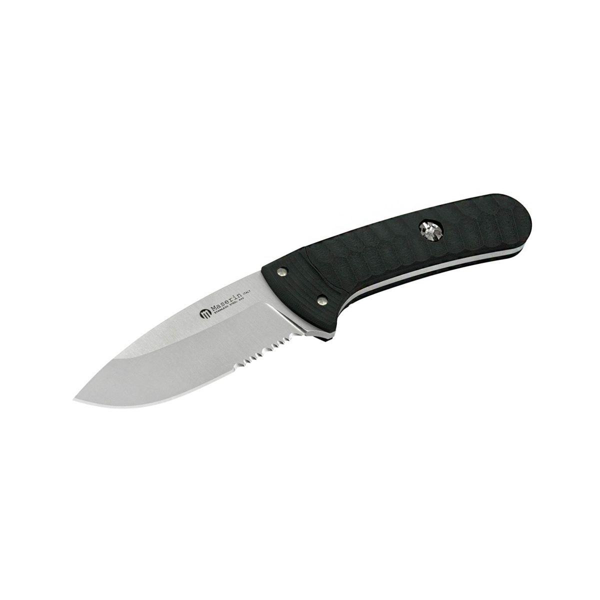 Maserin 975/G10V 85mm Sax Bush Craft Knife (Black Handle) - - Mansfield Hunting & Fishing - Products to prepare for Corona Virus