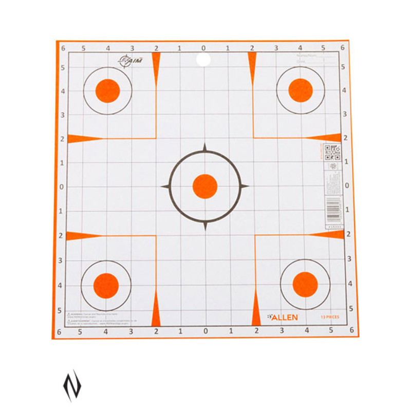 Allen EZ Aim Paper 12"X12" Sight In Grid Target 12pk - - Mansfield Hunting & Fishing - Products to prepare for Corona Virus
