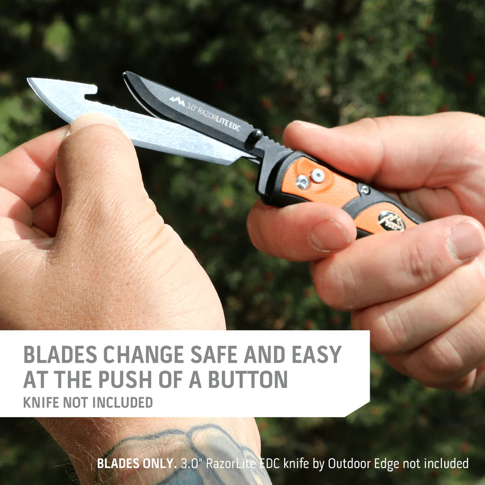 Outdoor Edge Razor VX 3" Drop Point Replacement Blade Pack - - Mansfield Hunting & Fishing - Products to prepare for Corona Virus