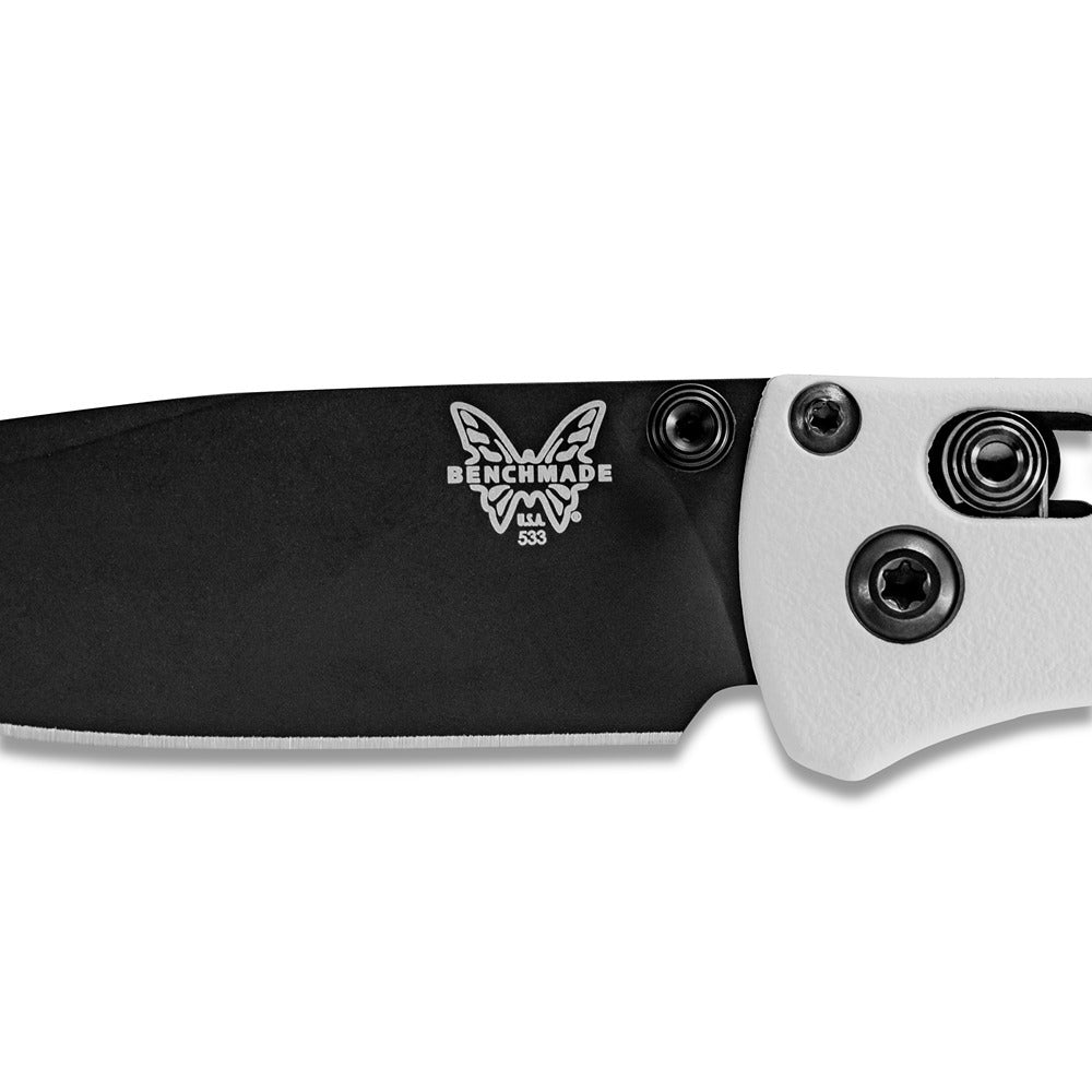 Benchmade Mini Bugout S30V Steel Folding Pocket Knife - White Givory - - Mansfield Hunting & Fishing - Products to prepare for Corona Virus