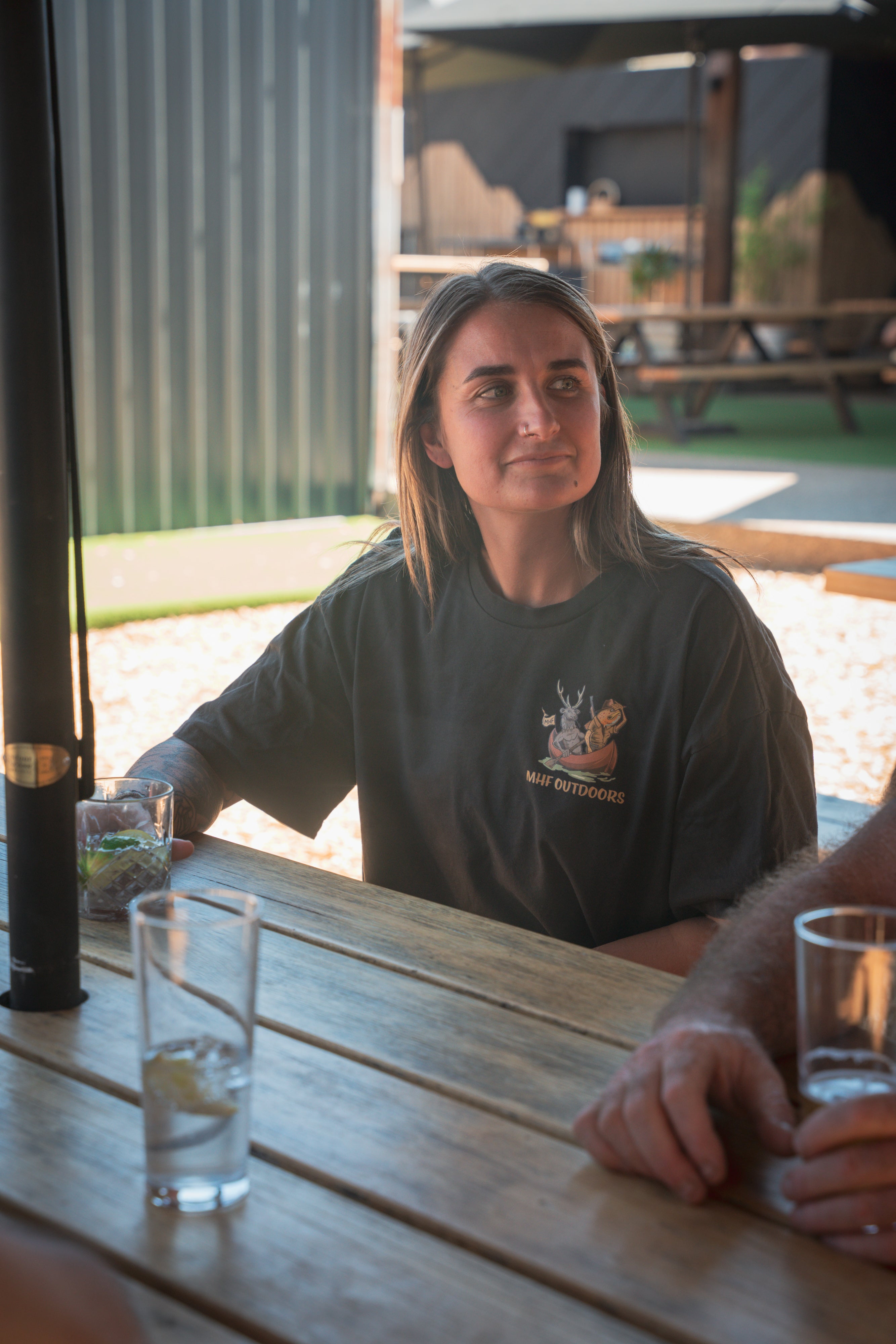 MHF Mens Wild Waters Classic Oversized Tee - Coal - - Mansfield Hunting & Fishing - Products to prepare for Corona Virus