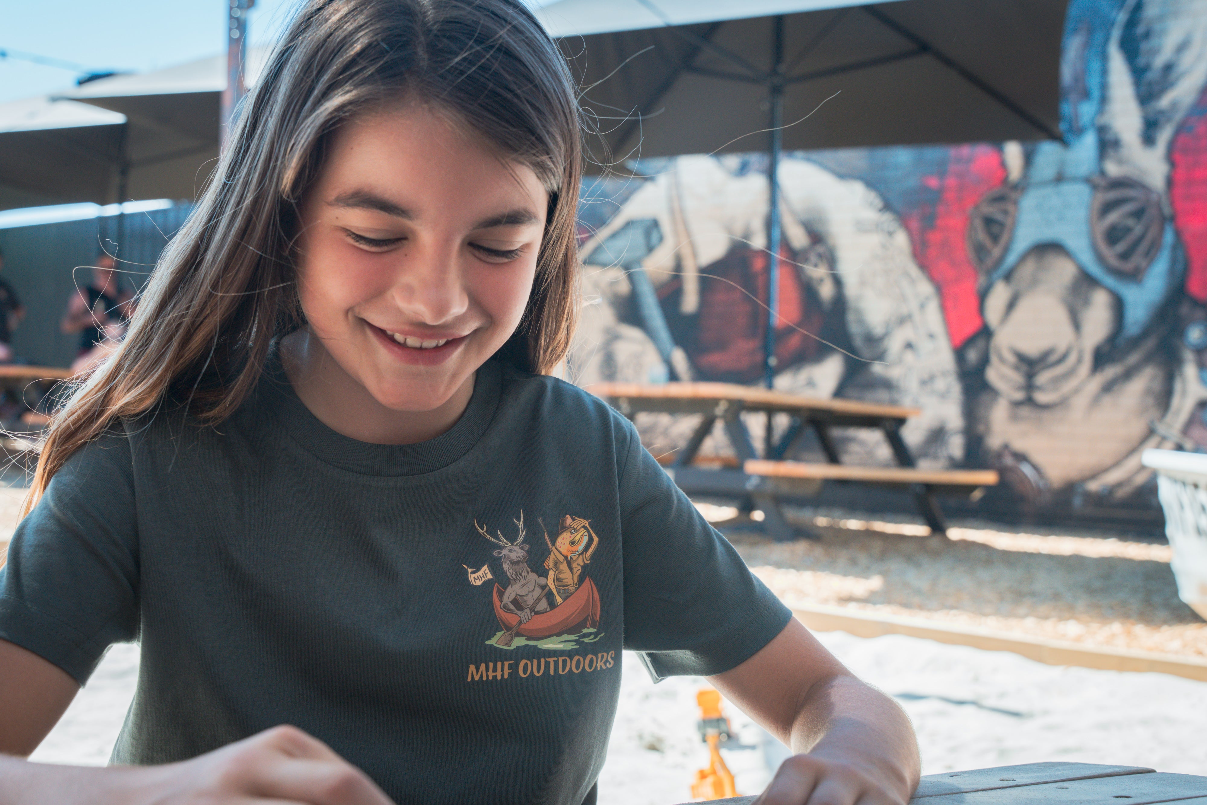 MHF Kids Wild Waters Tee - Charcoal - - Mansfield Hunting & Fishing - Products to prepare for Corona Virus