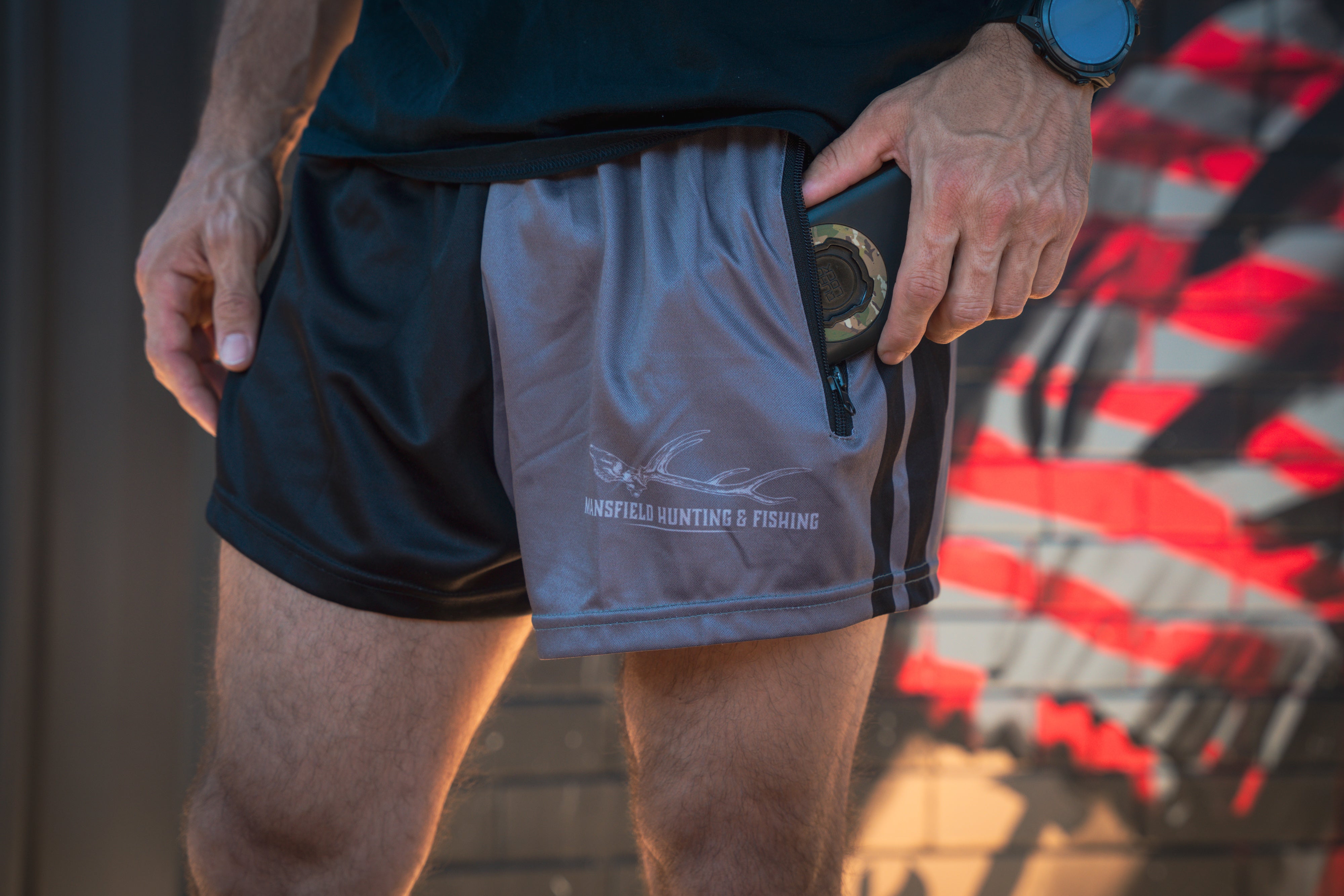 MHF Euro Skull Footy Shorts - Side Zip Pockets - - Mansfield Hunting & Fishing - Products to prepare for Corona Virus