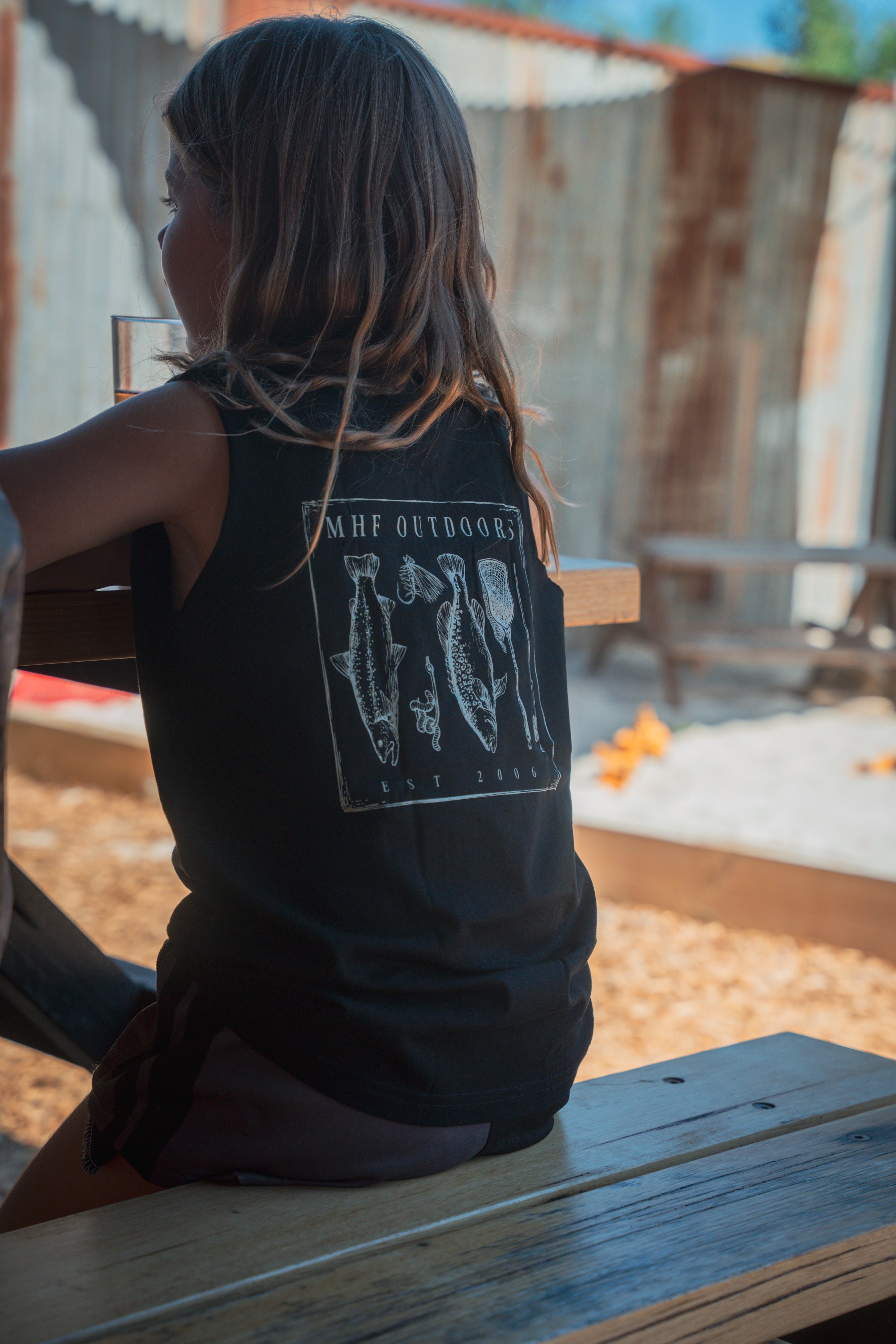 MHF Kids Freshwater Singlet - Black - - Mansfield Hunting & Fishing - Products to prepare for Corona Virus