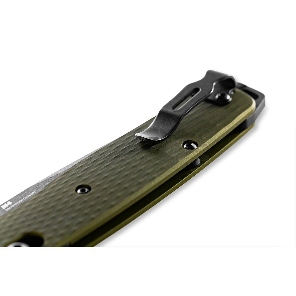 Benchmade Bailout Axis M4 Steel Folding Knife - Olive Green - - Mansfield Hunting & Fishing - Products to prepare for Corona Virus