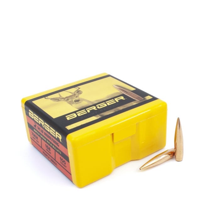 Berger 7mm 168gr VLD Hunting Projectiles 100pk - - Mansfield Hunting & Fishing - Products to prepare for Corona Virus