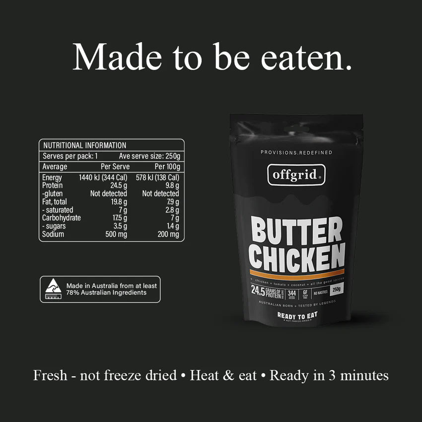 Offgrid Provisions Not Butter Chicken 250g - - Mansfield Hunting & Fishing - Products to prepare for Corona Virus