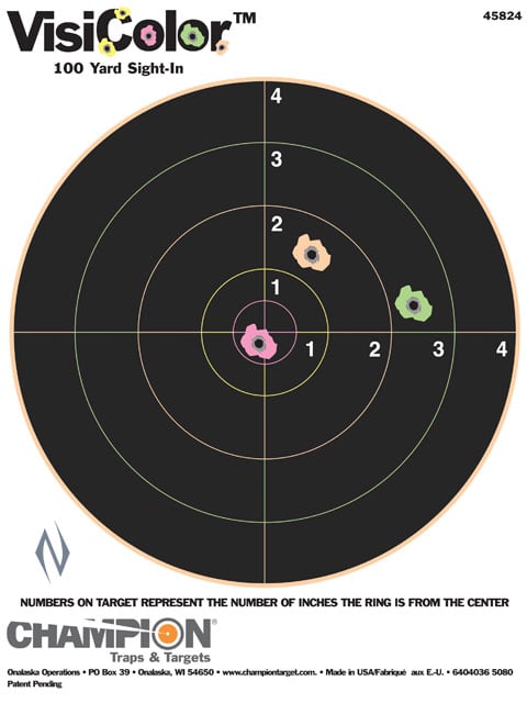 Champion Target Visicolour 8" Bullseye 100yd 10pk - - Mansfield Hunting & Fishing - Products to prepare for Corona Virus