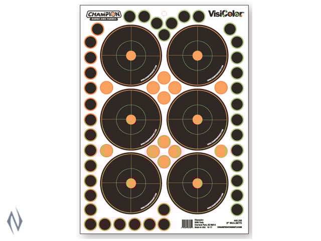 Champion Target Visicolor Adhesive Bullseye Target 5pk - - Mansfield Hunting & Fishing - Products to prepare for Corona Virus