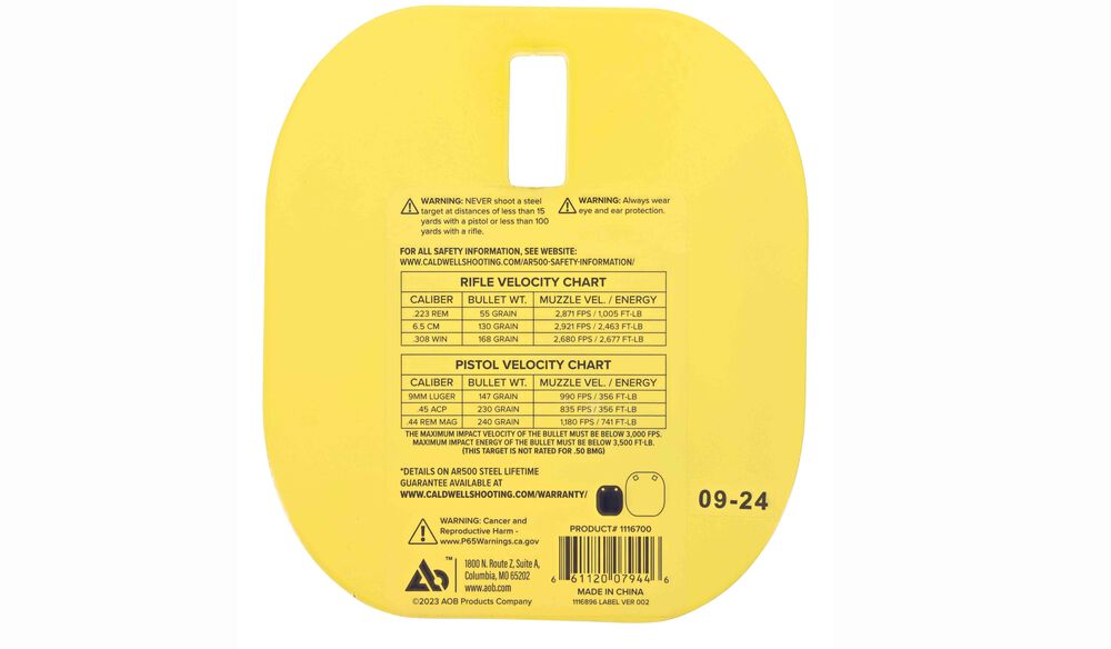 Caldwell AR500 Target 5 Inch Caldwell C - - Mansfield Hunting & Fishing - Products to prepare for Corona Virus
