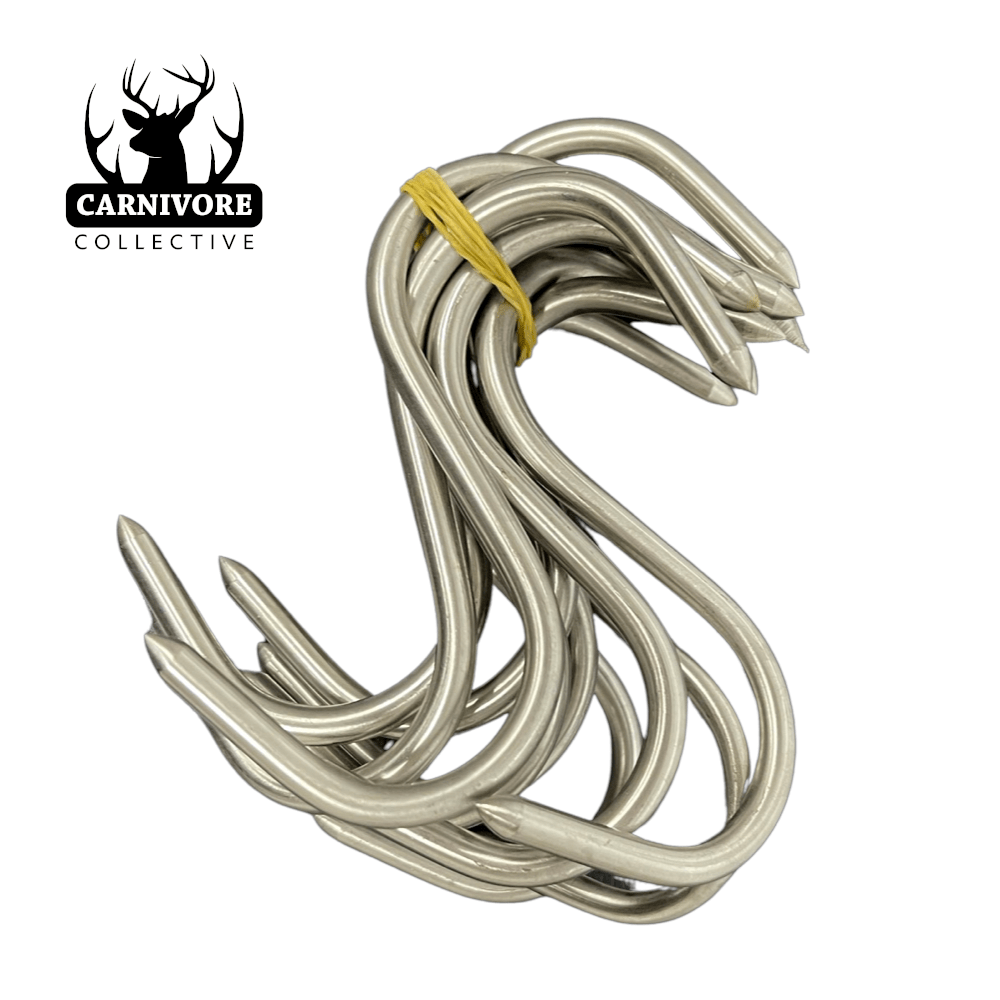 Carnivore Collective 10 x 4 Inch Stainless Hooks - - Mansfield Hunting & Fishing - Products to prepare for Corona Virus