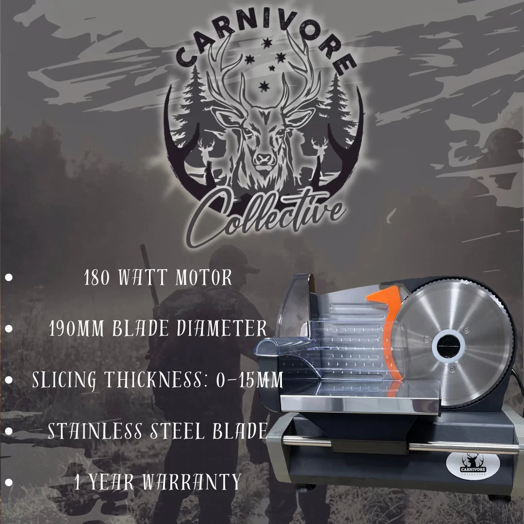 Carnivore Collective 190mm Domestic Food Slicer - - Mansfield Hunting & Fishing - Products to prepare for Corona Virus