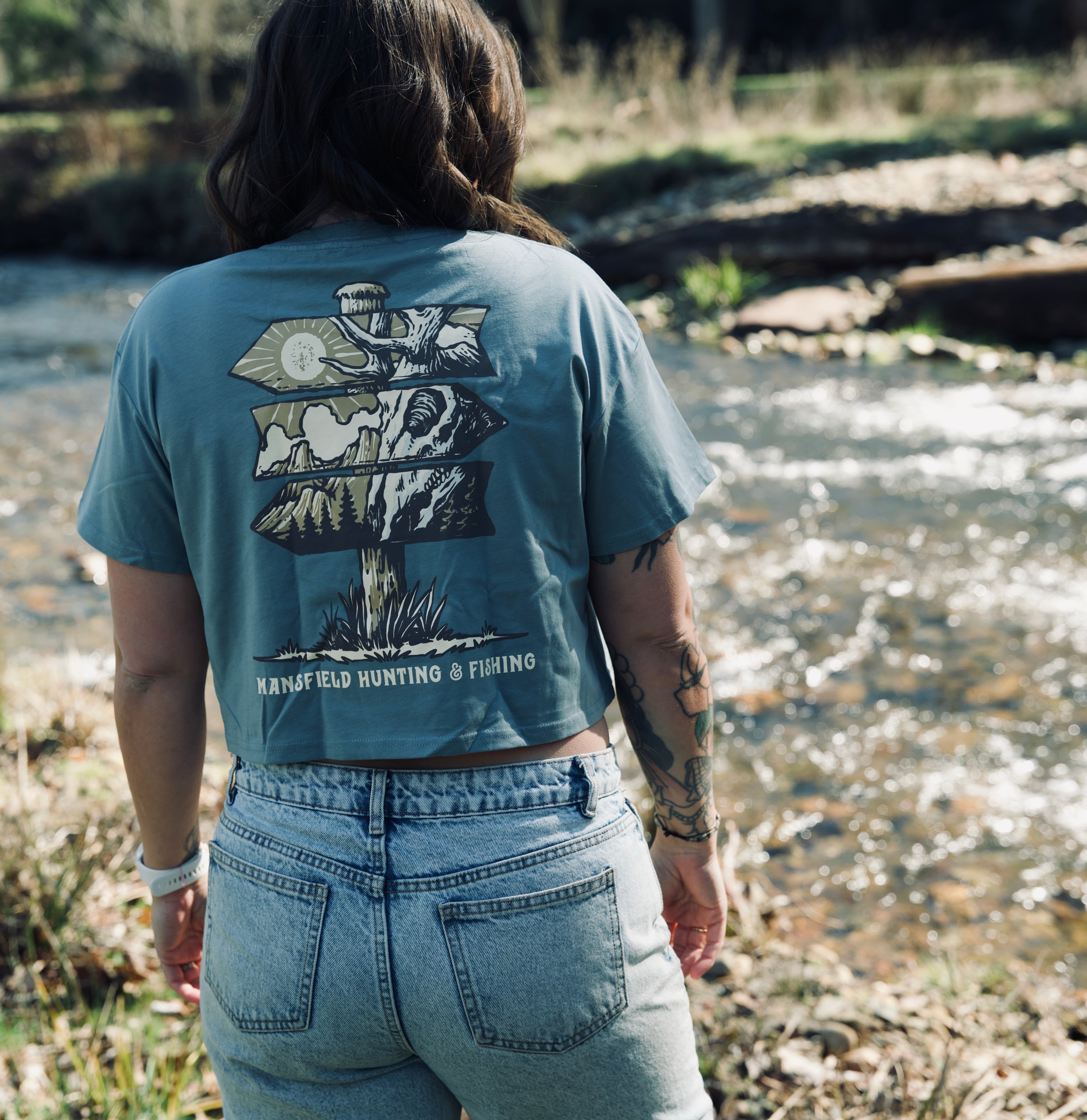 MHF Womens Sign Post Crop T-Shirt - Mineral
