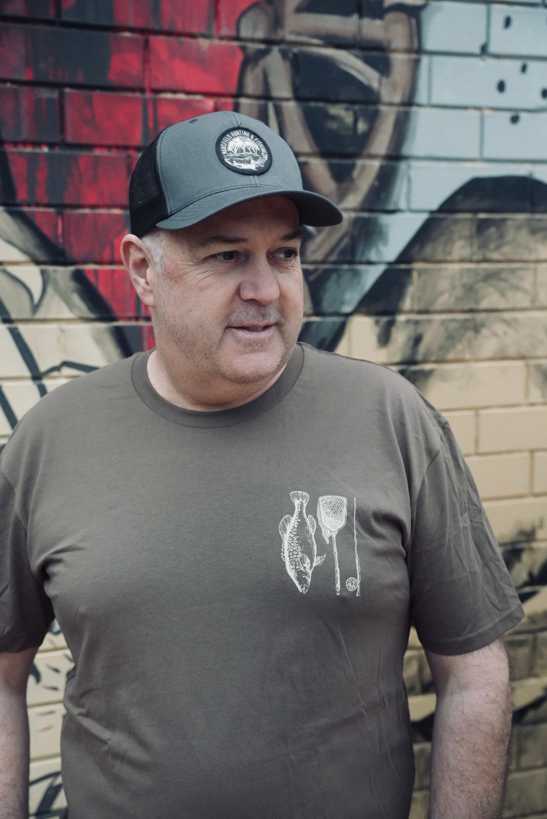 MHF Freshwater Tee - Walnut - - Mansfield Hunting & Fishing - Products to prepare for Corona Virus