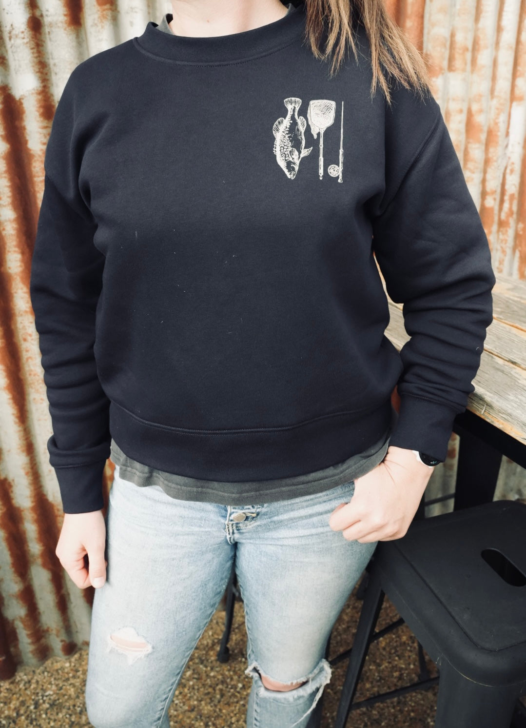 MHF Womans Freshwater Relax Crew - Ink Blue - - Mansfield Hunting & Fishing - Products to prepare for Corona Virus