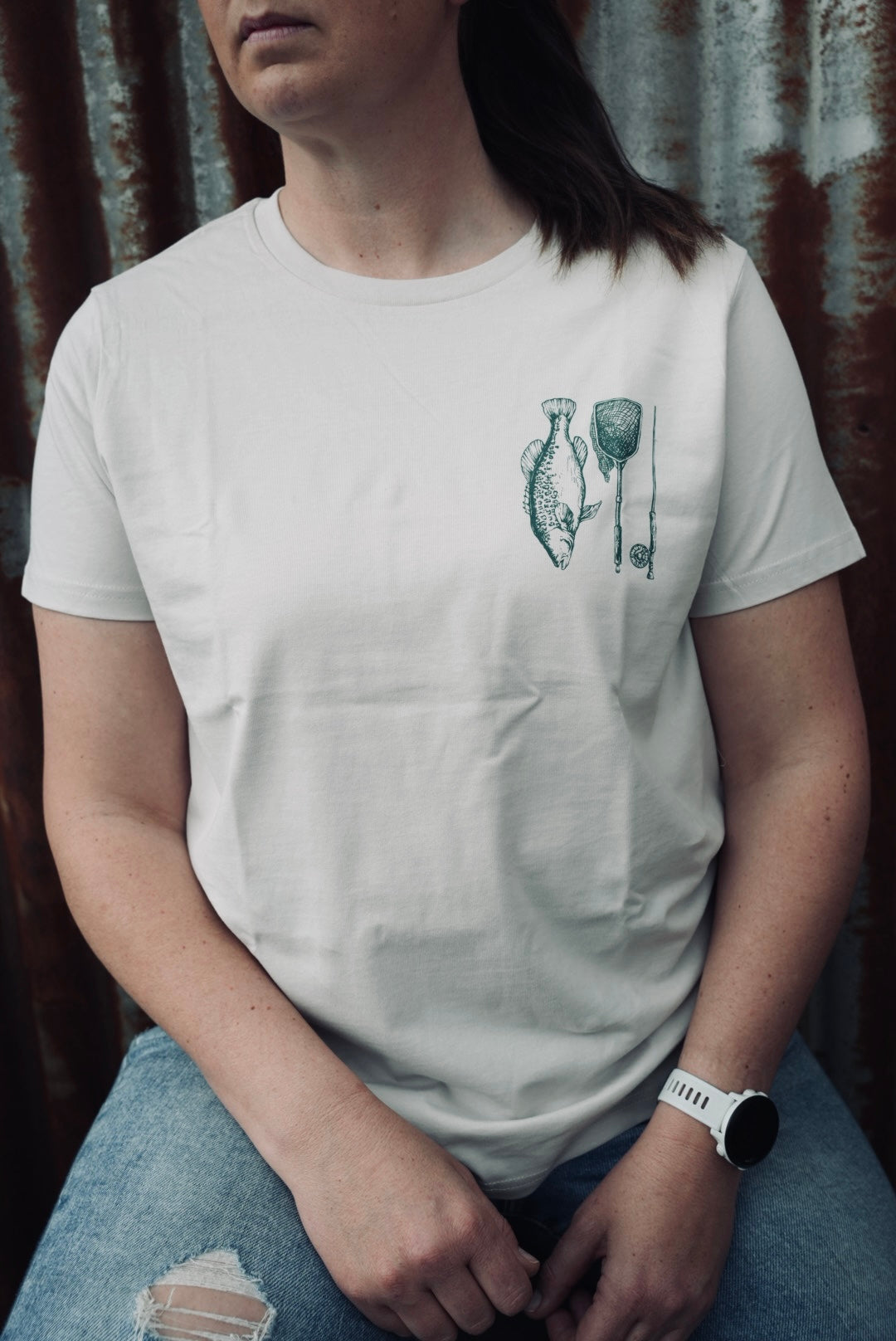 MHF Womens Freshwater Curve Tee - Bone - - Mansfield Hunting & Fishing - Products to prepare for Corona Virus