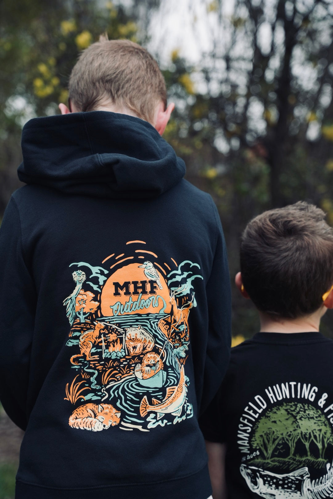 MHF Kids Wild Aussie Hoodie - Navy - 2 / NAVY - Mansfield Hunting & Fishing - Products to prepare for Corona Virus