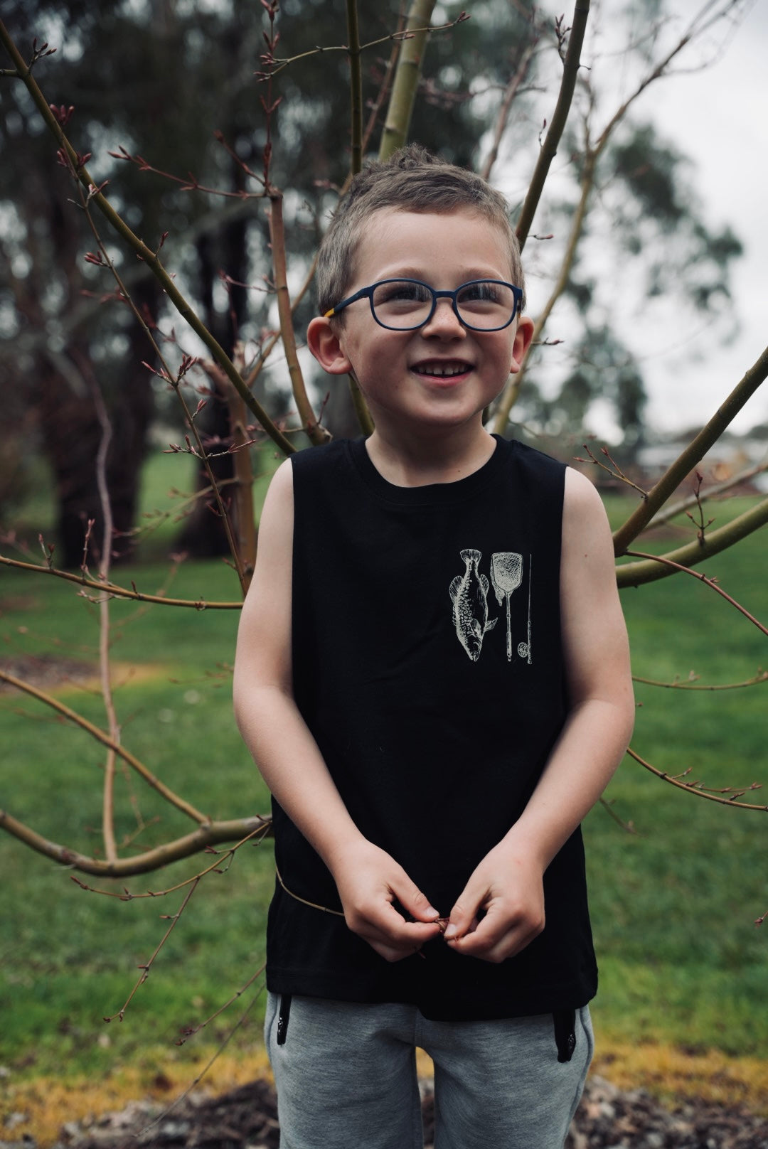 MHF Kids Freshwater Singlet - Black