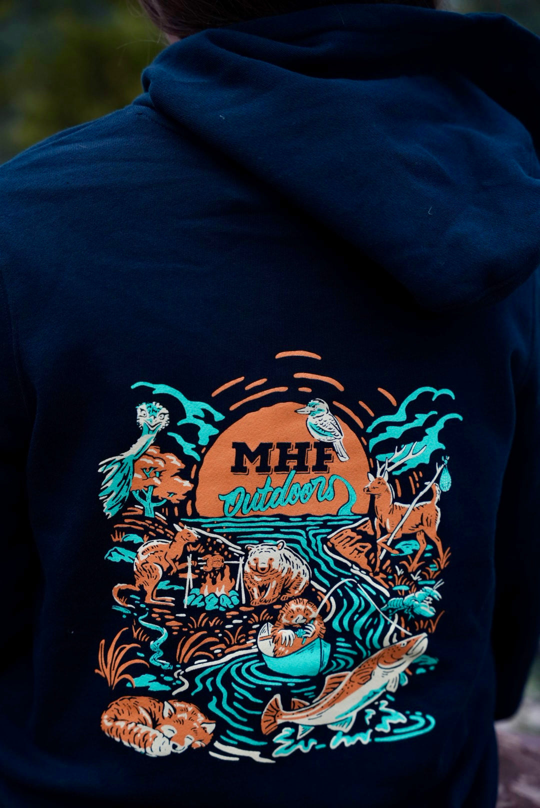 MHF Kids Wild Aussie Hoodie - Navy